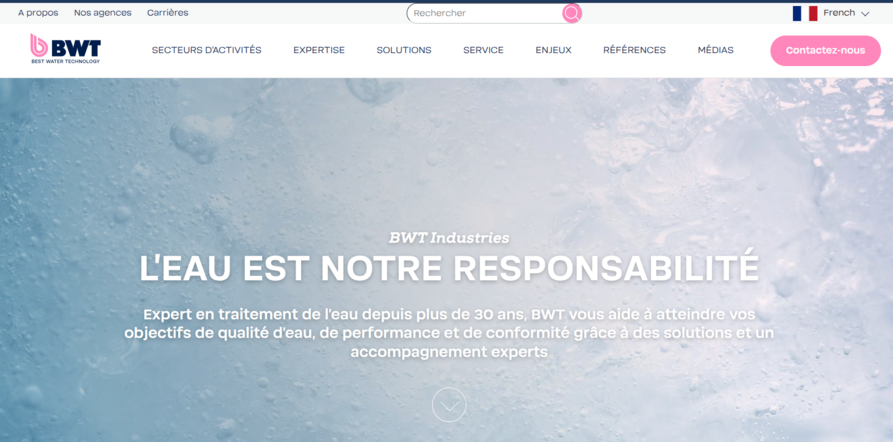 BWT : conception éditoriale du site web Industries